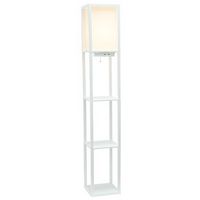 Simple Designs - Floor Lamp Etagere Organizer Storage Shelf w 2 USB Charging Ports, 1 Charging Ou...