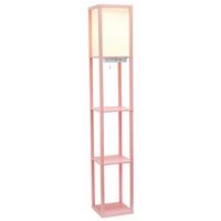 Simple Designs - Floor Lamp Etagere Organizer Storage Shelf w 2 USB Charging Ports, 1 Charging Ou...