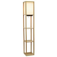 Simple Designs - Floor Lamp Etagere Organizer Storage Shelf w 2 USB Charging Ports, 1 Charging Ou...