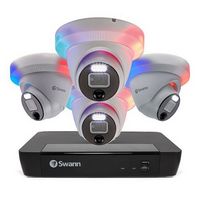 Swann - Professional 8-Channel, 4-Dome Camera Indoor/Outdoor PoE Wired 4K UHD 2TB HDD NVR Securit...