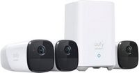 eufy Security - eufyCam 2 Pro 3-Camera Indoor/Outdoor Wireless 2K 16GB Home Security System - White