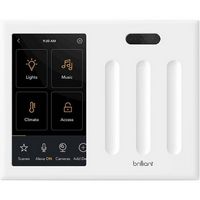 Brilliant - Wi-Fi Smart 3-Switch Home Control Panel with Voice Assistant - White