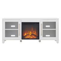 Foster Log Fireplace TV Stand for TVs Up to 65"