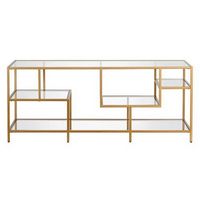 Camden&amp;Wells - Deveraux TV Stand for TVs Up to 65&quot; - Brass/Glass