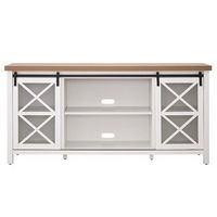 Camden&amp;Wells - Clementine TV Stand for TVs up to 75&quot; - White/Golden Oak