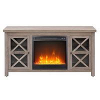Camden&amp;Wells - Colton Crystal Fireplace TV Stand for TVs Up to 55&quot; - Gray Oak