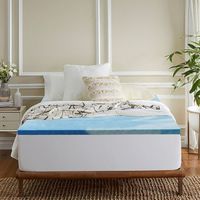 Sleep Innovations - 2&quot; Cooling Gel Memory Foam Mattress Topper - King - Blue