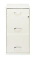 Hirsh - Metal 3-Drawer Organizer File Cabinet with Pencil Drawer - Pearl White