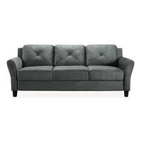 Lifestyle Solutions - Hamburg Rolled Arm Sofa - Dark Grey