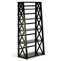 Simpli Home - Kitchener solid wood 63 in x 30 in Ladder Shelf - Hickory Brown
