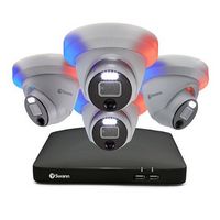 Swann - Home 1080p, 8-Channel, 4-Dome Camera, Indoor/Outdoor Wired 1080p 1TB DVR Home Security Ca...