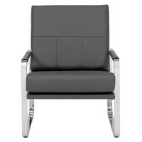 Studio Designs - Allure Leather and Chrome Armchair - Smoke