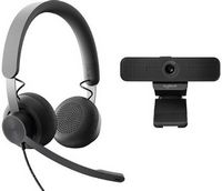 Logitech - Zone C925e Wired Personal Video Collaboration Headset and Webcam Kit - Graphite