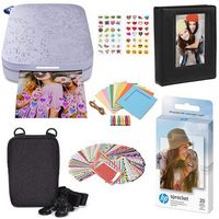 HP - Sprocket Portable Photo Printer Gift Bundle with 2&quot;x3&quot; Zink Photo Paper,  Deluxe Case, Album...