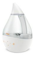 CRANE - 1 Gal. Drop Cool Mist Humidifier with Sound Machine - Clear/White