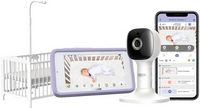 Hubble Connected - Nursery Pal Crib Edition 5&quot; Smart HD Wi-Fi Video Baby Monitor - White