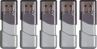 PNY - Turbo Attaché 3 32GB USB 3.0 Type A Flash Drive, 5-Pack - Silver