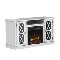 Twin Star Home - TV Stand with electric fireplace for TVs up to 55&quot; - White