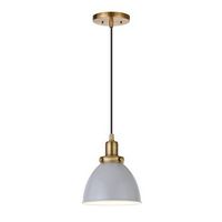 Camden&Wells - Madison 8" Metal Pendant - Cool Gray/Brass