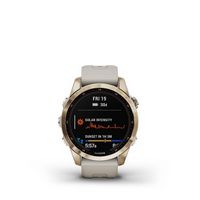 Garmin - fēnix 7S Sapphire Solar GPS Smartwatch 42 mm Fiber-reinforced polymer - Cream Gold