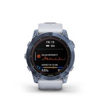 Garmin - fēnix 7X  Sapphire Solar GPS Smartwatch 51 mm Fiber-reinforced polymer - Mineral Blue DL...