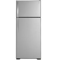 GE - 17.5 Cu. Ft. Top-Freezer Refrigerator with Edge-to-Edge Glass Shelves - Stainless Steel