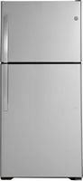 GE - 21.9 Cu. Ft. Top-Freezer Refrigerator with Garage Ready Performance - Stainless Steel