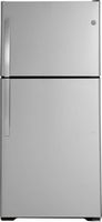 GE - 21.9 Cu. Ft. Garage-Ready Top-Freezer Refrigerator - Stainless Steel