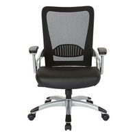 OSP Home Furnishings - Screen Back Chair with Faux Leather Seat - Black