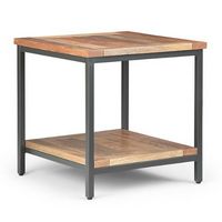Simpli Home - Skyler SOLID MANGO WOOD and Metal 22 inch Wide Square Industrial End Table in - Nat...