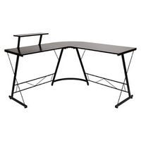 Alamont Home - Ginny L Contemporary Laminate  Home Office Desk - Black/Black