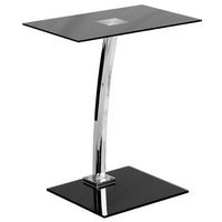 Flash Furniture - Eads Rectangle Contemporary Glass  Laptop Desk - Silk Black Top/Chrome Frame