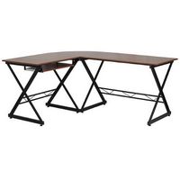 Alamont Home - Singleton L Contemporary Laminate  Home Office Desk - Teakwood