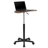 Alamont Home - Eve Half-Round Contemporary Laminate Laptop Desk - Rustic Walnut