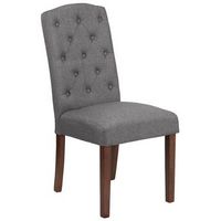 Flash Furniture - HERCULES Grove Park Series Diamond Patterned Button Tufted Parsons Chair - Gray...