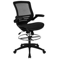 Alamont Home - Waylon Modern Mesh Drafting Stool - Black Mesh/Black Frame