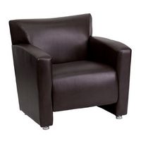 Alamont Home - Hercules Majesty Contemporary Leather/Faux Leather Reception Chair - Brown
