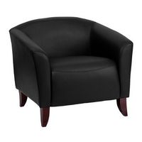 Flash Furniture - Hercules Imperial  Contemporary Leather/Faux Leather Reception Chair - Black
