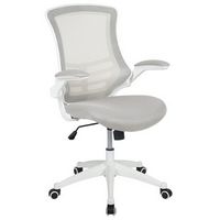 Flash Furniture - Kelista Contemporary Mesh Swivel Office Chair - Light Gray Mesh/White Frame