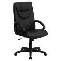 Flash Furniture - Hansel Contemporary Leather Executive Swivel High Back Office Chair with Distin...