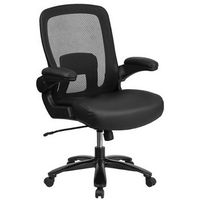 Alamont Home - Hercules Big & Tall 500 lb. Rated Black Mesh/LeatherSoft Ergonomic Chair - Black L...