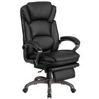 Flash Furniture - Martin Contemporary Leather/Faux Leather Swivel Office Chair - Black