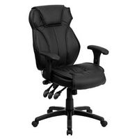 Alamont Home - Hansel Contemporary Leather/Faux Leather Executive Swivel Office Chair - Black