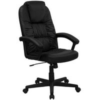 Alamont Home - Hansel Contemporary Leather/Faux Leather Executive Swivel Office Chair - Black