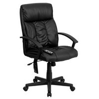Alamont Home - Sumter Contemporary Leather/Faux Leather Swivel Office Chair - Black