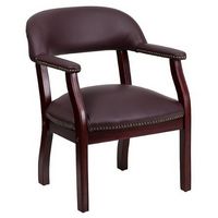 Alamont Home - Diamond Traditional Leather/Faux Leather Side Chair - Upholstered - Burgundy Leath...