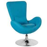 Flash Furniture - Egg  Contemporary Fabric Accent Chair - Upholstered - Aqua Fabric