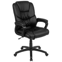 Alamont Home - Contemporary Leather/Faux Leather Big &amp; Tall Swivel Office Chair - Black