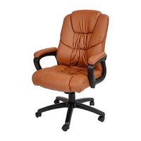 Alamont Home - Contemporary Leather/Faux Leather Big &amp; Tall Swivel Office Chair - Brown