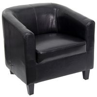 Flash Furniture - Katie  Transitional Leather/Faux Leather Reception Chair - Black